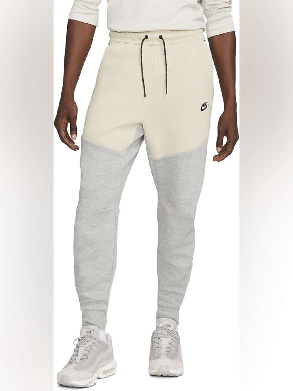 Nike Men’s Tech Fleece Two-Tone Cream/tan and Light Gray Joggers size medium